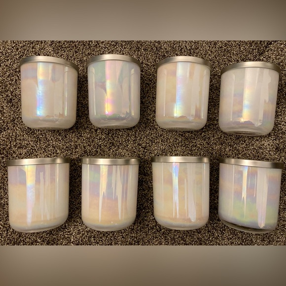Luxury Candle Vessels with Lids, Set of 8 - Color Ocean Pearl - 13 oz - Picture 1 of 3